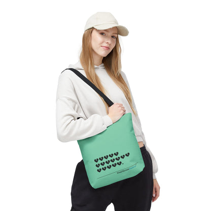 "Hieroglyph Heartbreak Haiku" Tote Bag (in Spearmint)