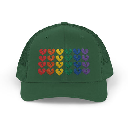 Rainbow Heartbreak Collection - Embroidered Trucker Hat (Only Hearts Collection)