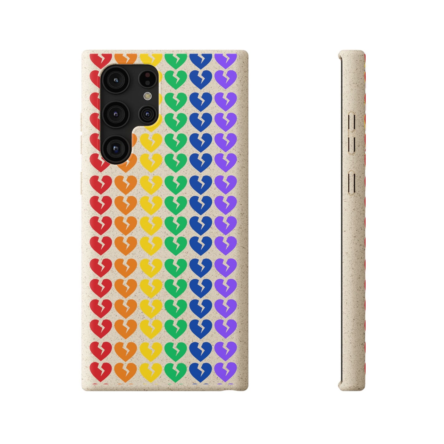 Rainbow Hearts Collection Pattern - Biodegradable Phone Case, Eco-Friendly Phone Cover (Only Hearts Collection)