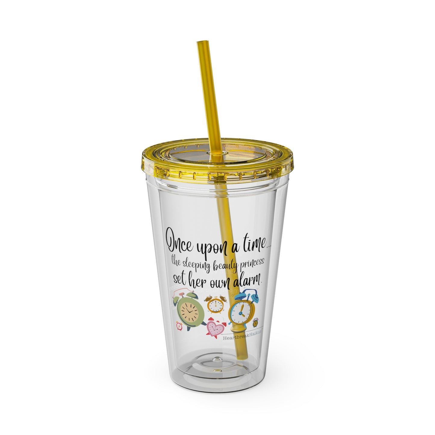 Sleeping Beauty's Alarm. Sunsplash Tumbler with Straw, 16oz
