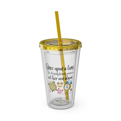 Sleeping Beauty's Alarm. Sunsplash Tumbler with Straw, 16oz