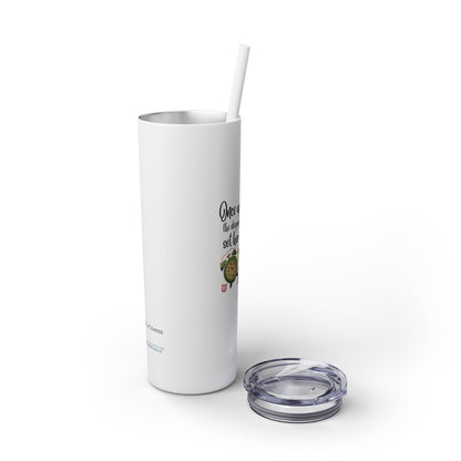 Sleeping Beauty's Alarm Haiku - Skinny Venti Tumbler with Eco-Friendly, Reusable, Matching Straw, 20oz