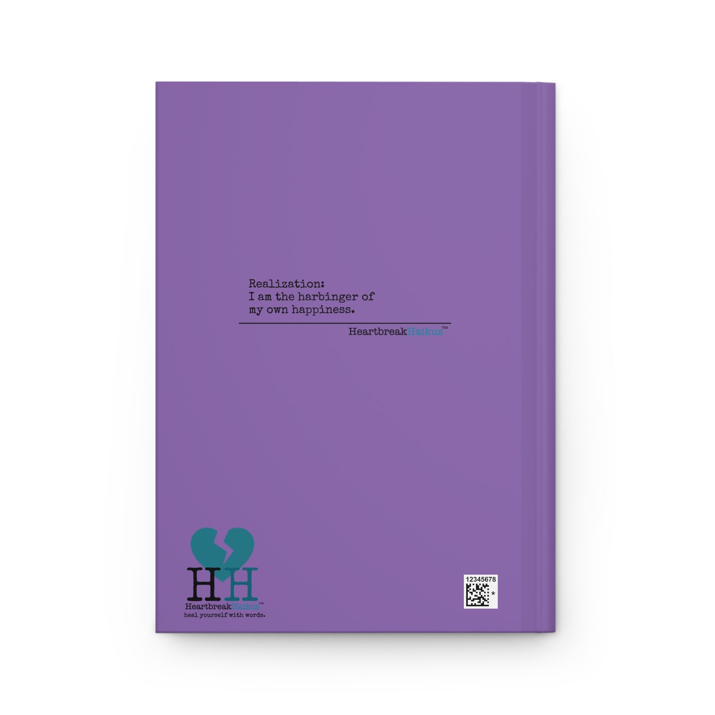 Harbinger of Happiness Haiku - Hardcover Journal in Lilac Purple