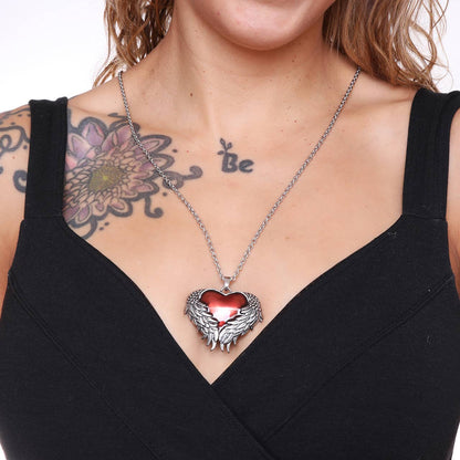 Guarded Heart Necklace in Angel Wings