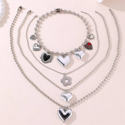All the Hearts - Layered Beaded Heart Necklace | Heartbreak Haikus (4pc set)