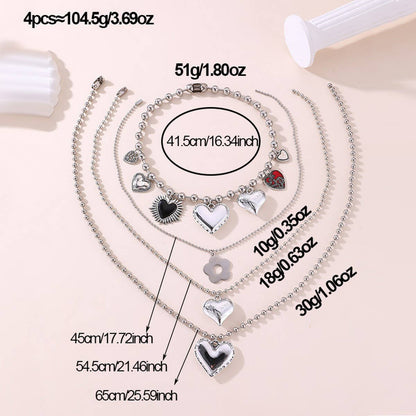 All the Hearts - Layered Beaded Heart Necklace | Heartbreak Haikus (4pc set)