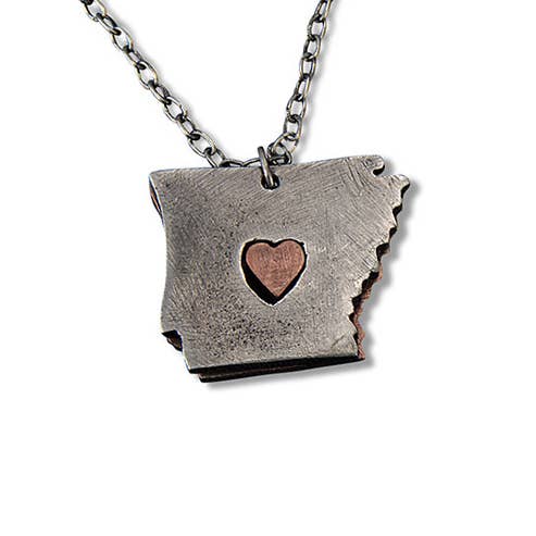 Home State Jewelry - Pewter State Necklace (Arkansas)
