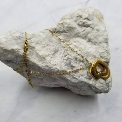 Gold Heart Stack Necklace