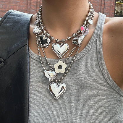 All the Hearts - Layered Beaded Heart Necklace | Heartbreak Haikus (4pc set)