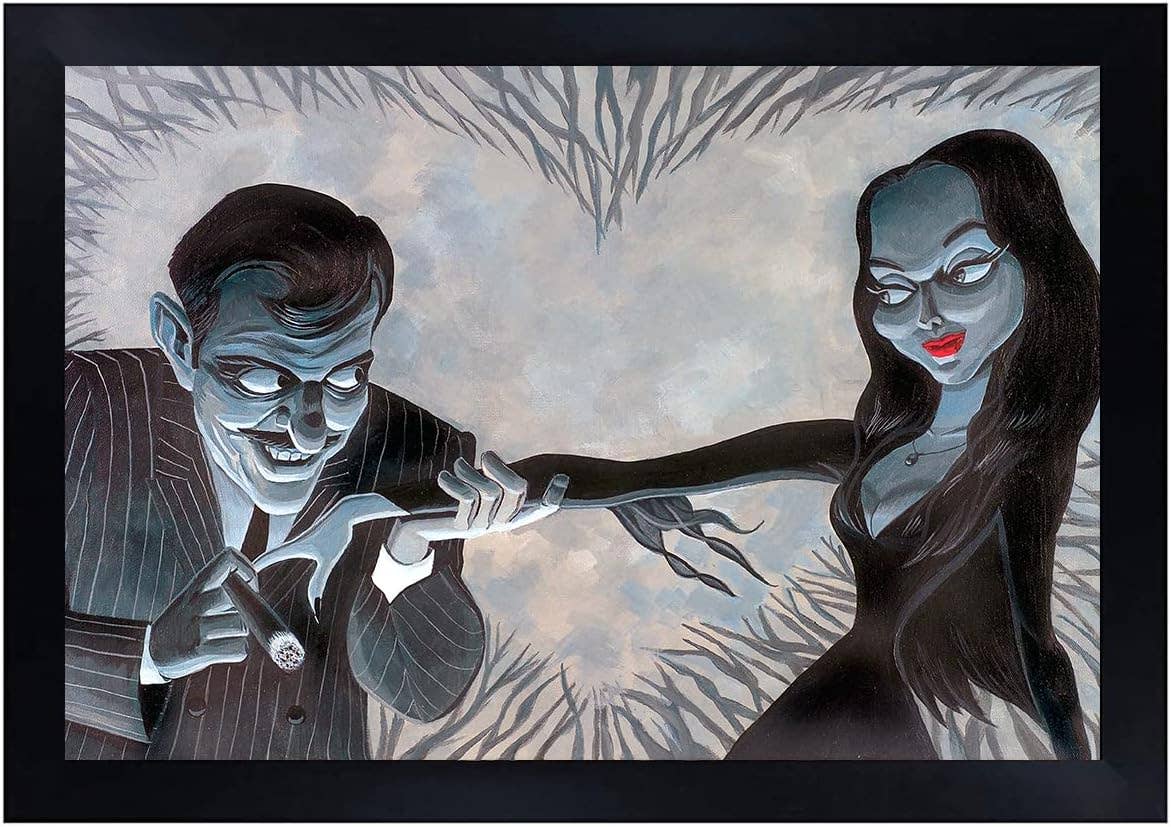 Morticia and Gomez Addams Valentine Lust - Art Print by Bob Lizarraga