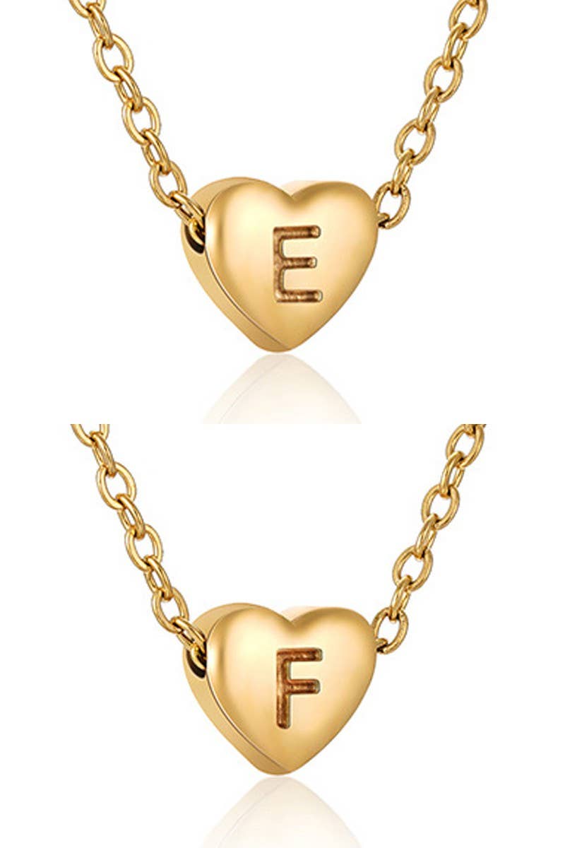 Gold-Tone Heart with Alphabet Initial Pendant Necklace (XS)