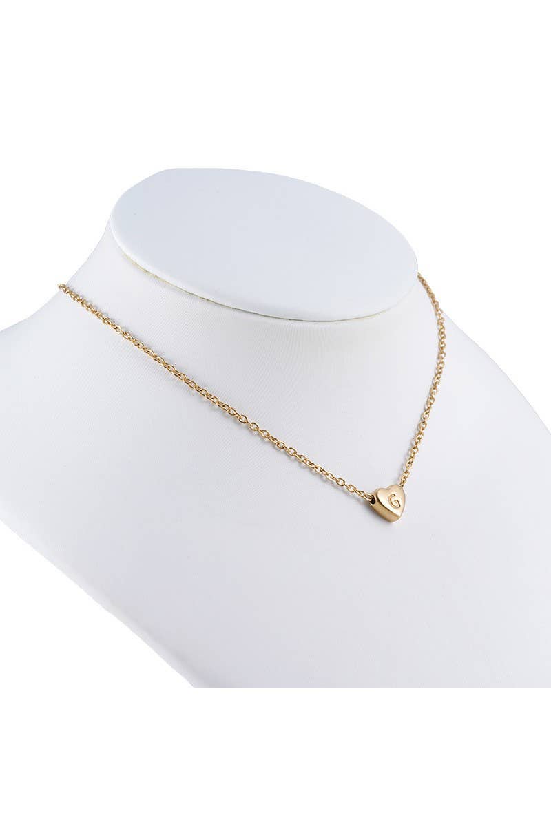 Gold-Tone Heart with Alphabet Initial Pendant Necklace (XS)