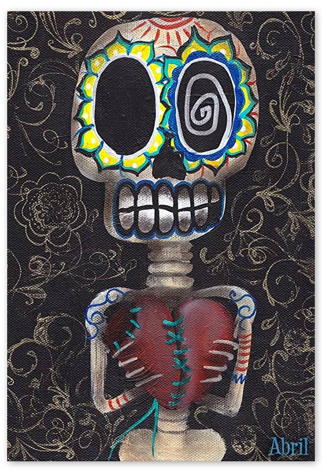 Toma Mi Corazon by Abril Andrade - Day of the Dead / Dia de los Muertos Art Print