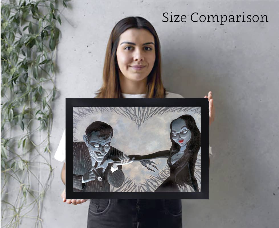 Morticia and Gomez Addams Valentine Lust - Art Print by Bob Lizarraga